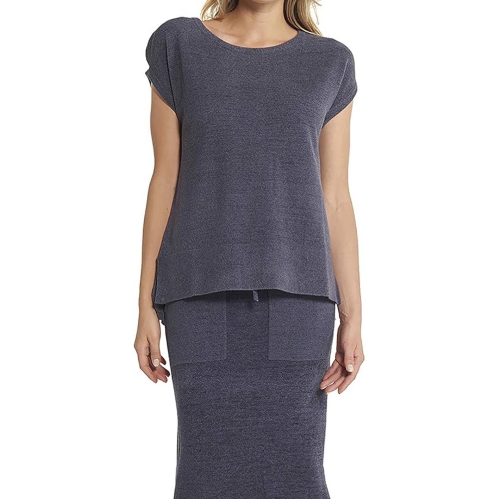 NWT Barefoot Dreams Cozychic Ultra Lite Cap Sleeve Tee S:L